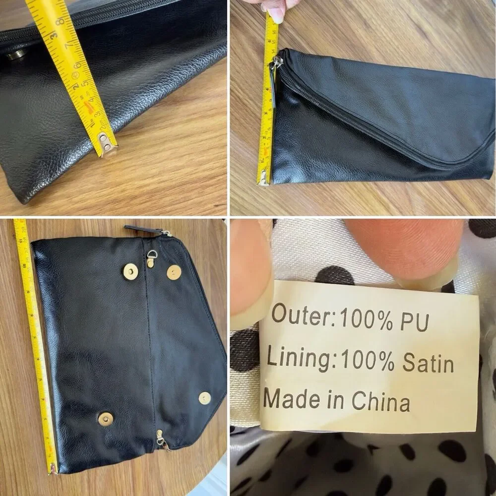 Lulu's Nordstrom Black Bag Clutch Zipper Closure
